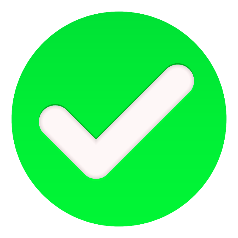 white check mark in a green circle